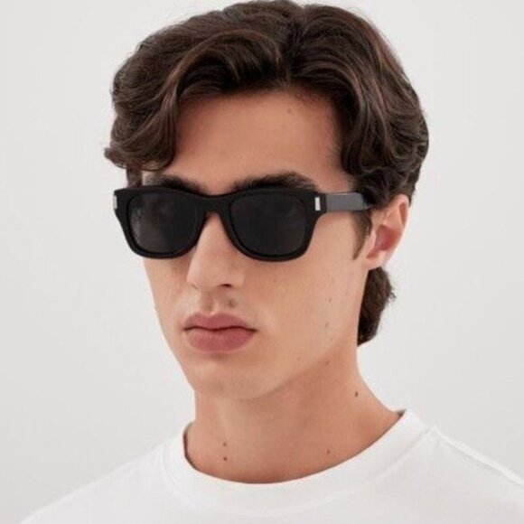 NEW SL801 002 SAINT LAURENT SUNGLASSES MEN HAVANA ROUND OVAL EYEWEAR SL 801 002 - Picture 1 of 4